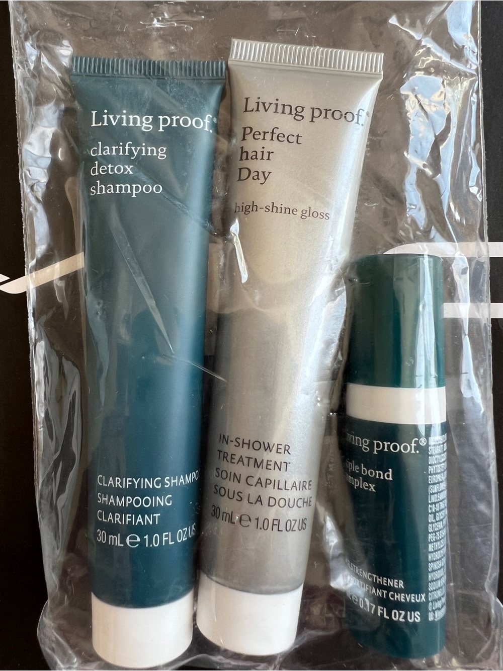 New! Living Proof Hair Care Set- shampoo, high shine gloss, triple bond complex